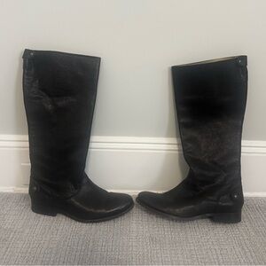 Frye Black Knee-High Leather Boots